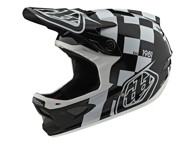 Troy Lee Designs D3 Fiberlite Full Face Helmet - Race Shop - White-Black - 2020 1