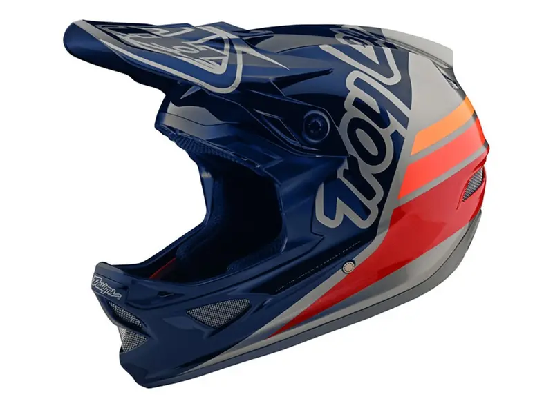 Troy Lee Designs D3 Fiberlite Full Face Helmet - Silhouette - Navy-Silver- 2020 1