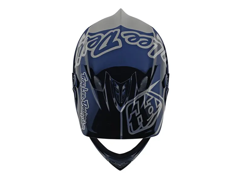 Troy Lee Designs D3 Fiberlite Full Face Helmet - Silhouette - Navy-Silver- 2020 3