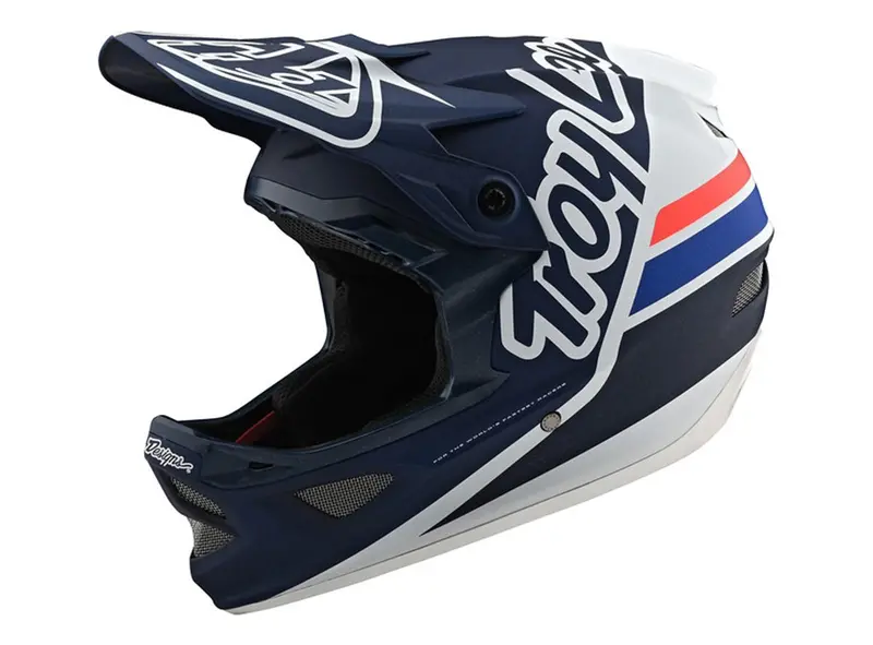 Troy Lee Designs D3 Fiberlite Full Face Helmet - Silhouette - Navy-White- 2020 1