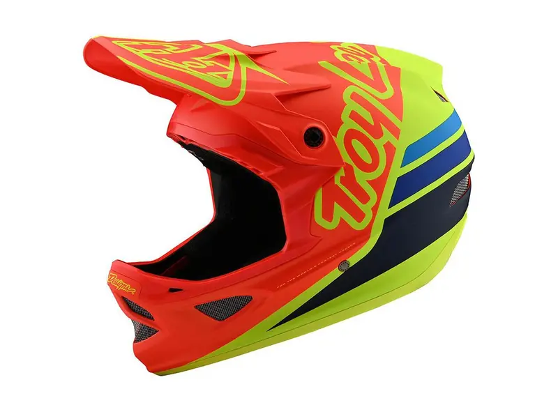 Troy Lee Designs D3 Fiberlite Full Face Helmet - Silhouette - Orange-Yellow - 2020 1