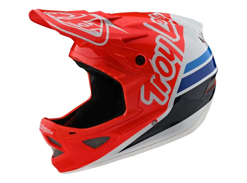 Troy Lee Designs D3 Fiberlite Full Face Helmet - Silhouette - Red-White - 2020 1