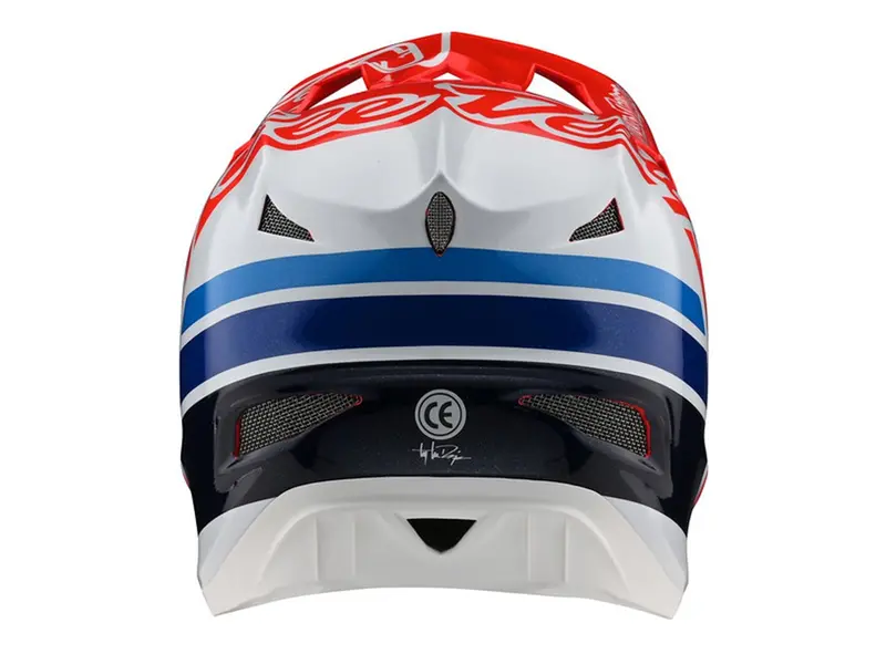 Troy Lee Designs D3 Fiberlite Full Face Helmet - Silhouette - Red-White - 2020 2
