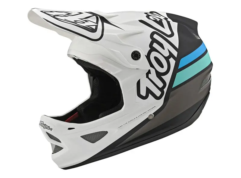 Troy Lee Designs D3 Fiberlite Full Face Helmet - Silhouette - White-Navy - 2020 1