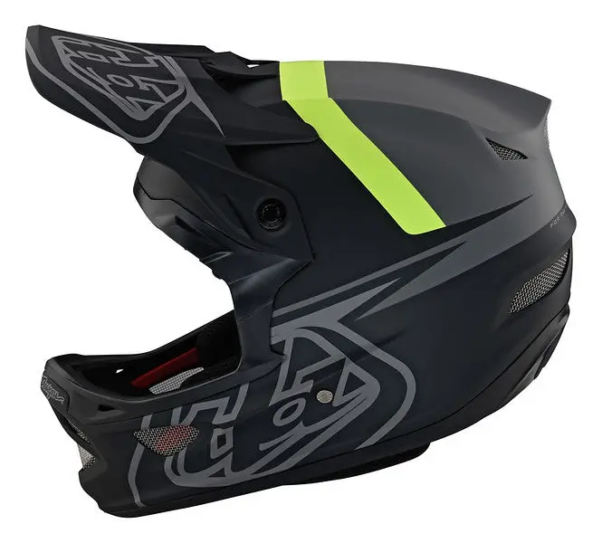Troy Lee Designs D3 Fiberlite Full Face Helmet - Slant - Gray 2