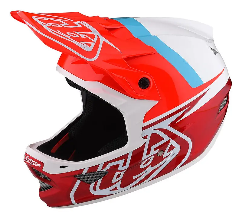Troy Lee Designs D3 Fiberlite Full Face Helmet - Slant - Red 1