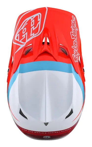 Troy Lee Designs D3 Fiberlite Full Face Helmet - Slant - Red 4