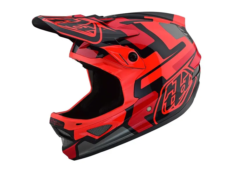 Troy Lee Designs D3 Fiberlite Full Face Helmet - Speedcode - Red 1