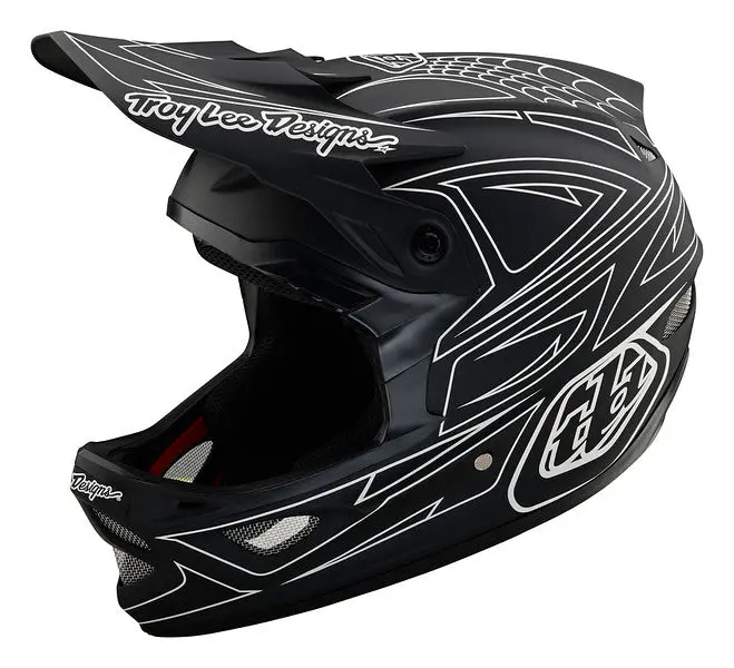 Troy Lee Designs D3 Fiberlite Full Face Helmet - Spider Stripe - Black 1
