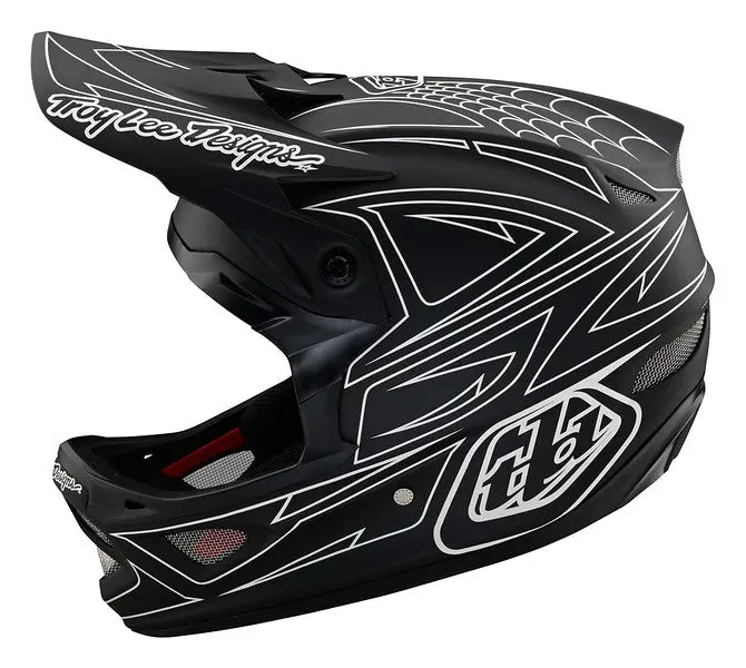 Troy Lee Designs D3 Fiberlite Full Face Helmet - Spider Stripe - Black 2