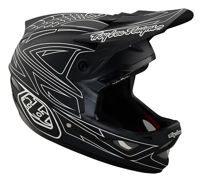 Troy Lee Designs D3 Fiberlite Full Face Helmet - Spider Stripe - Black 3
