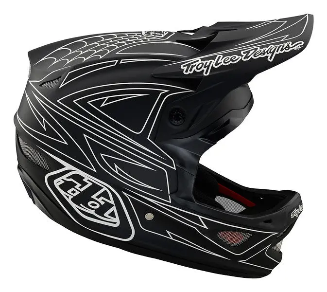 Troy Lee Designs D3 Fiberlite Full Face Helmet - Spider Stripe - Black 4