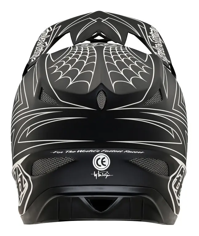 Troy Lee Designs D3 Fiberlite Full Face Helmet - Spider Stripe - Black 5