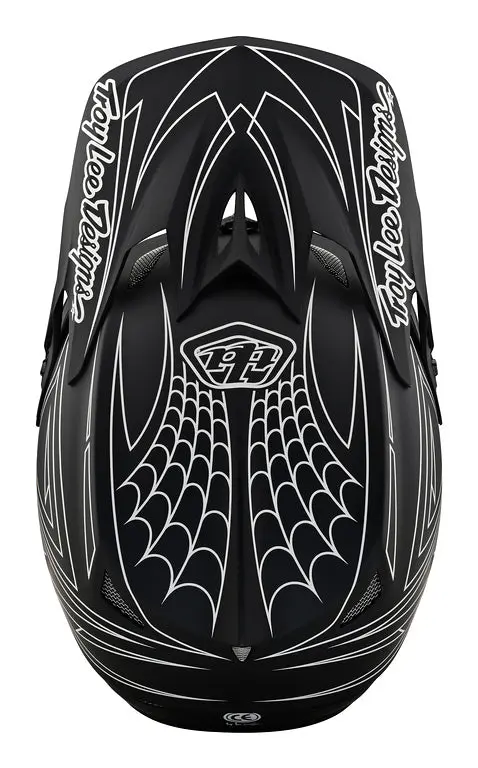 Troy Lee Designs D3 Fiberlite Full Face Helmet - Spider Stripe - Black 6