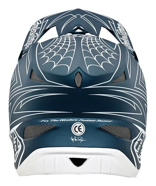 Troy Lee Designs D3 Fiberlite Full Face Helmet - Spider Stripe - Blue 5