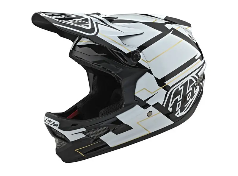 Troy Lee Designs D3 Fiberlite Full Face Helmet - Vertigo - Black-White - 2021 1