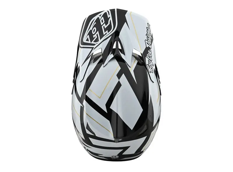 Troy Lee Designs D3 Fiberlite Full Face Helmet - Vertigo - Black-White - 2021 3
