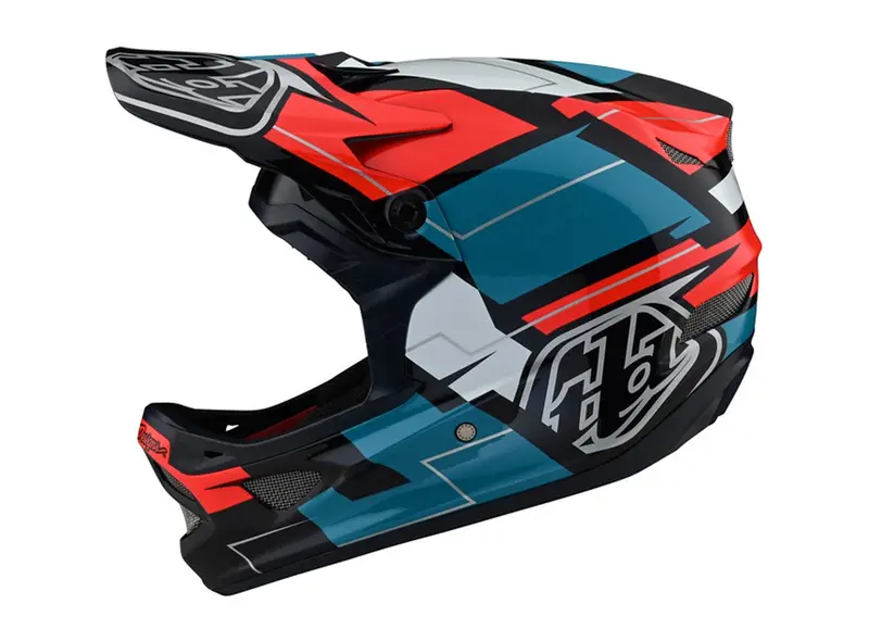Troy Lee Designs D3 Fiberlite Full Face Helmet - Vertigo - Blue-Red - 2021 1