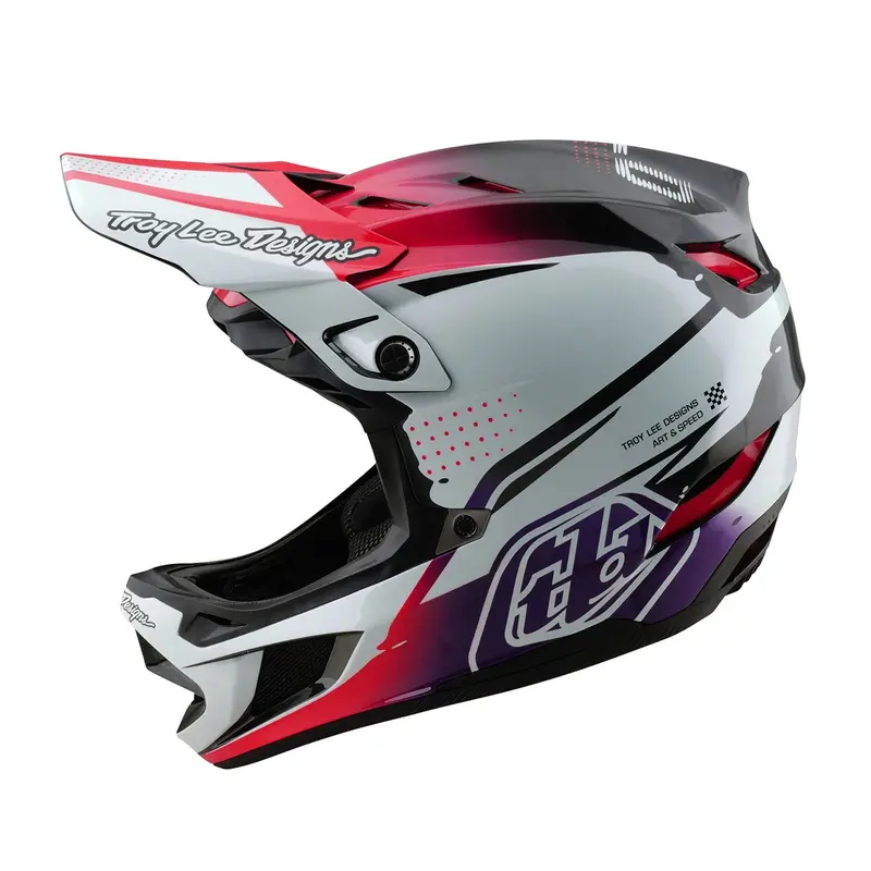 Troy Lee Designs D4 Carbon Full Face Helmet - Drip - White 1