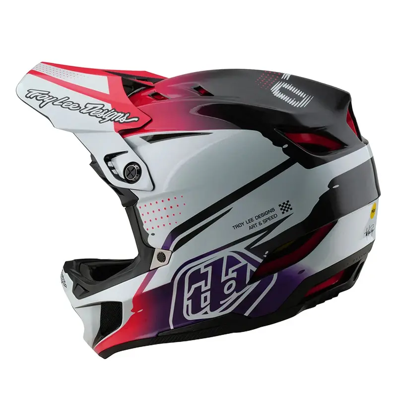 Troy Lee Designs D4 Carbon Full Face Helmet - Drip - White 2