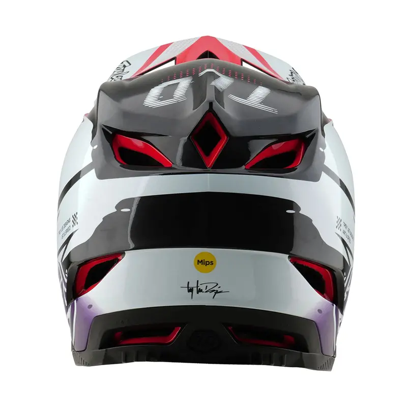 Troy Lee Designs D4 Carbon Full Face Helmet - Drip - White 3