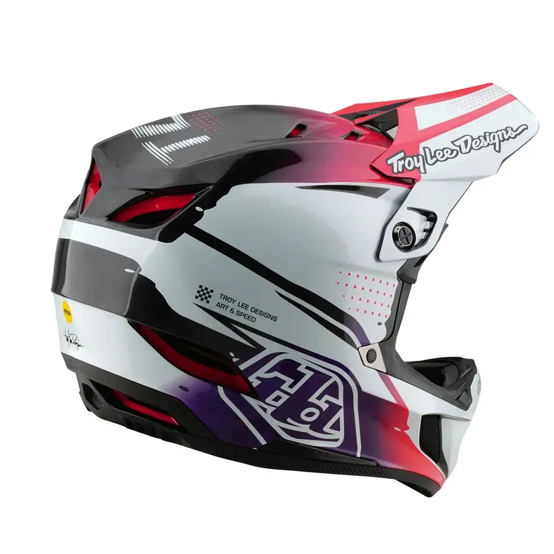 Troy Lee Designs D4 Carbon Full Face Helmet - Drip - White 4