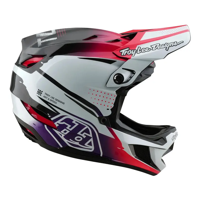 Troy Lee Designs D4 Carbon Full Face Helmet - Drip - White 5