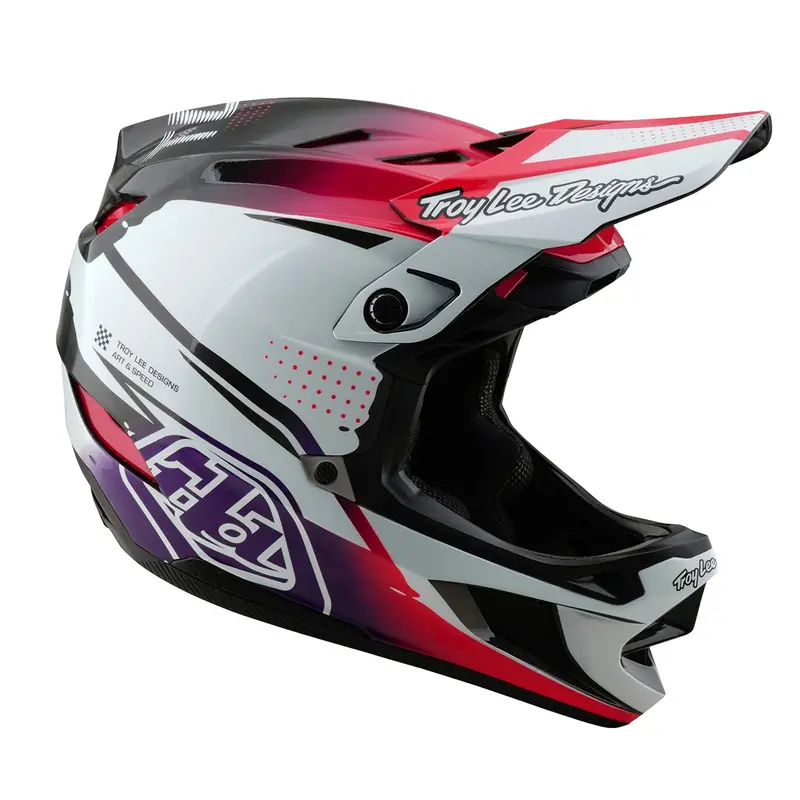 Troy Lee Designs D4 Carbon Full Face Helmet - Drip - White 6