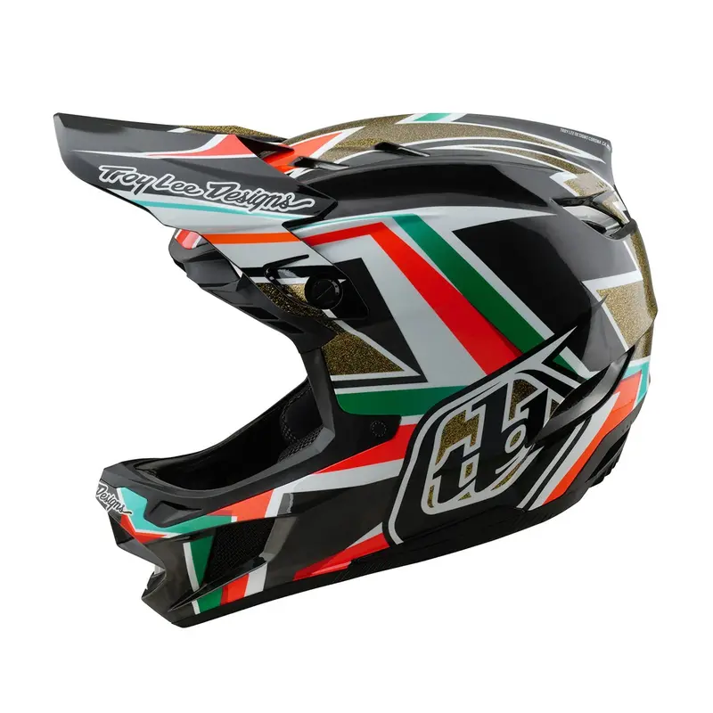 Troy Lee Designs D4 Carbon Full Face Helmet - Frames - Black-Gold 1