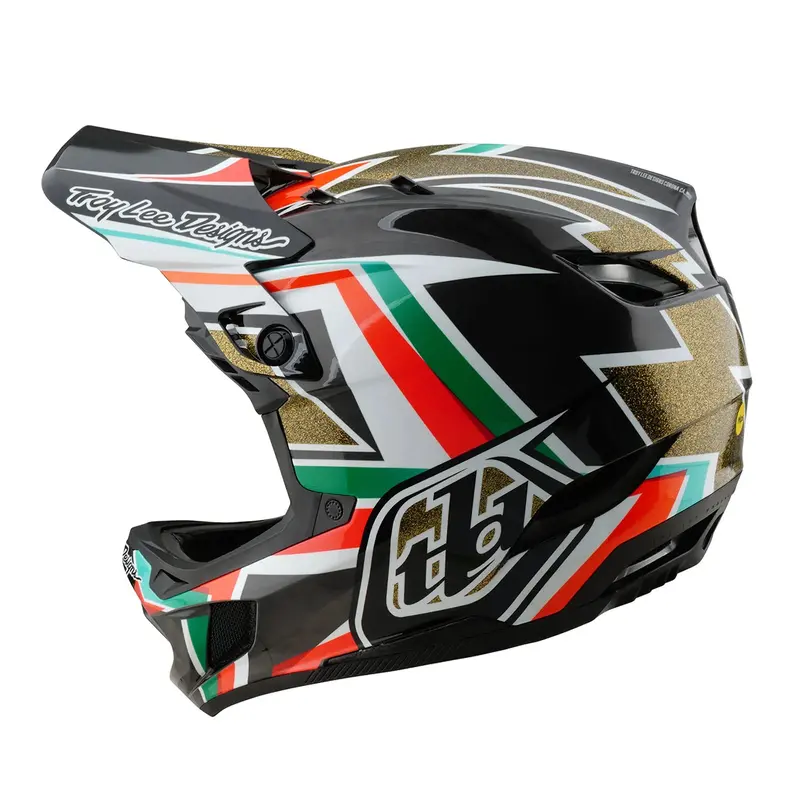 Troy Lee Designs D4 Carbon Full Face Helmet - Frames - Black-Gold 2