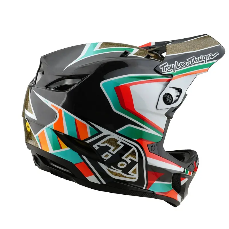 Troy Lee Designs D4 Carbon Full Face Helmet - Frames - Black-Gold 4