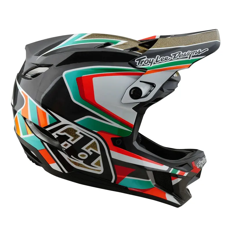 Troy Lee Designs D4 Carbon Full Face Helmet - Frames - Black-Gold 5