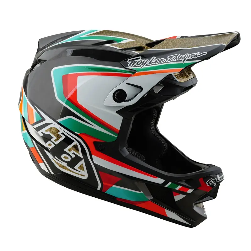 Troy Lee Designs D4 Carbon Full Face Helmet - Frames - Black-Gold 6