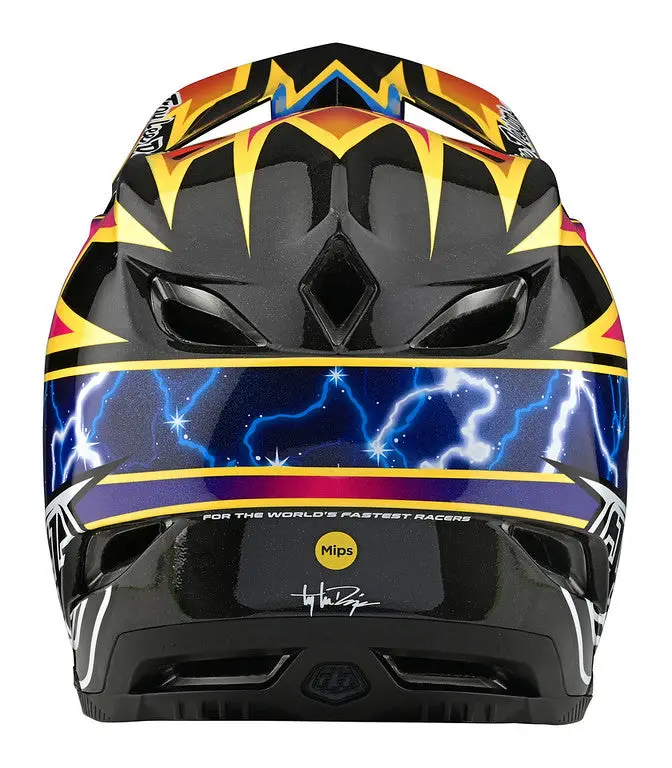 Troy Lee Designs D4 Carbon Full Face Helmet - Lightning - Black - 2022 3
