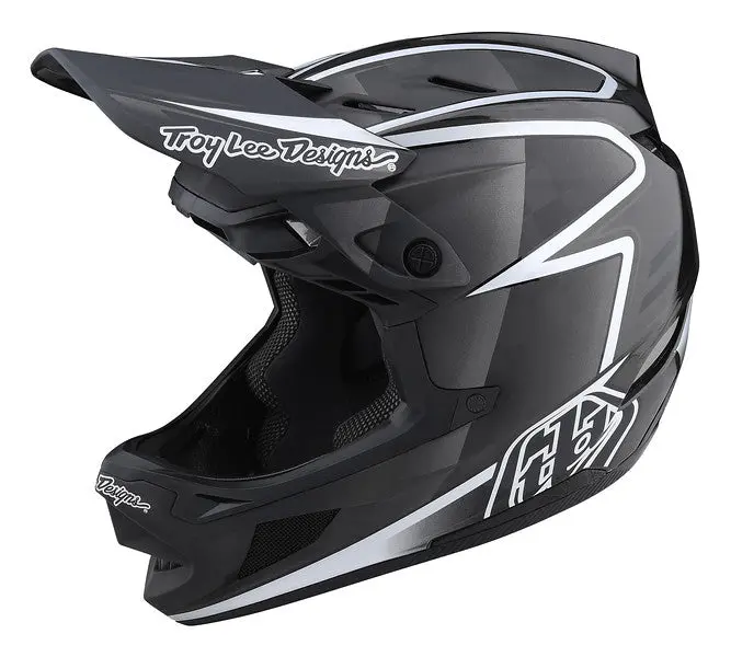 Troy Lee Designs D4 Carbon Full Face Helmet - Lines - Black-Gray - 2023 1