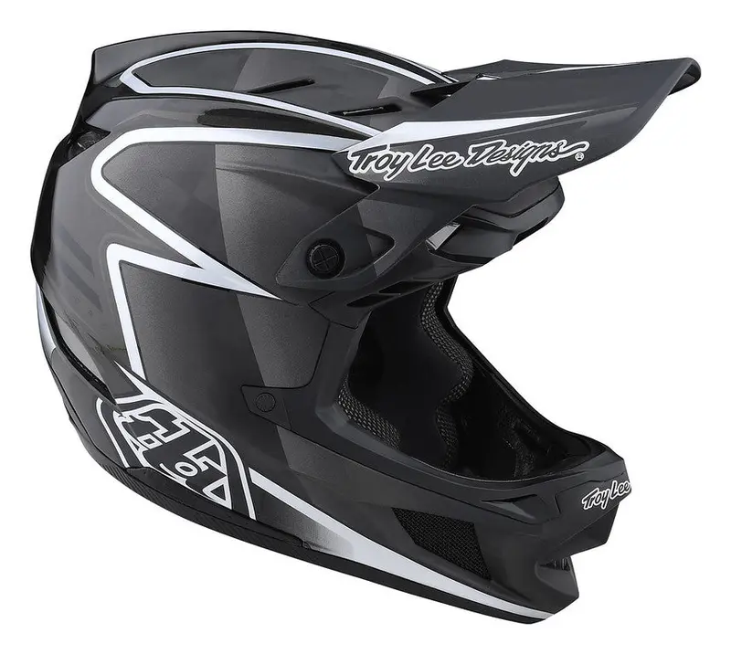Troy Lee Designs D4 Carbon Full Face Helmet - Lines - Black-Gray - 2023 2