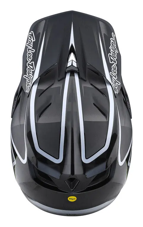 Troy Lee Designs D4 Carbon Full Face Helmet - Lines - Black-Gray - 2023 4
