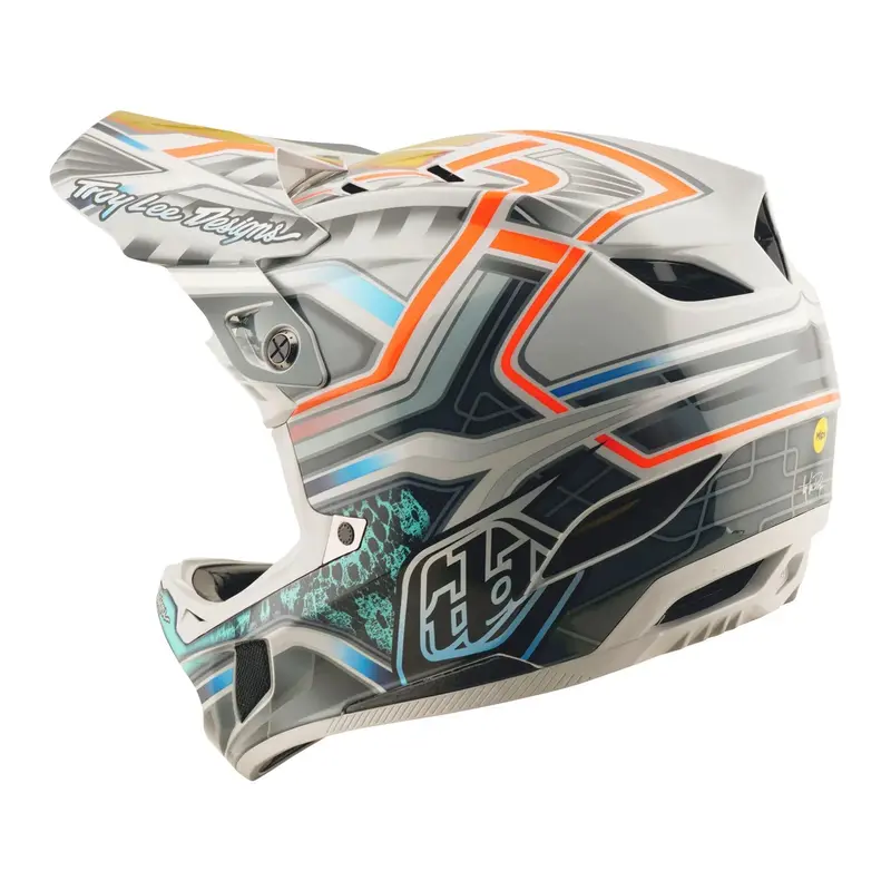 Troy Lee Designs D4 Carbon Full Face Helmet - Lowrider - Gray 2