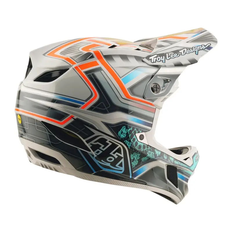Troy Lee Designs D4 Carbon Full Face Helmet - Lowrider - Gray 4