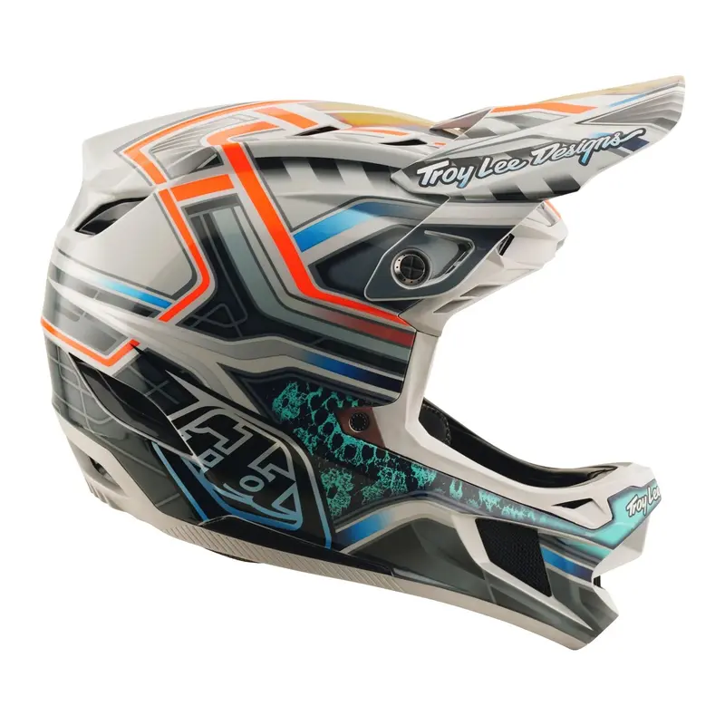 Troy Lee Designs D4 Carbon Full Face Helmet - Lowrider - Gray 5