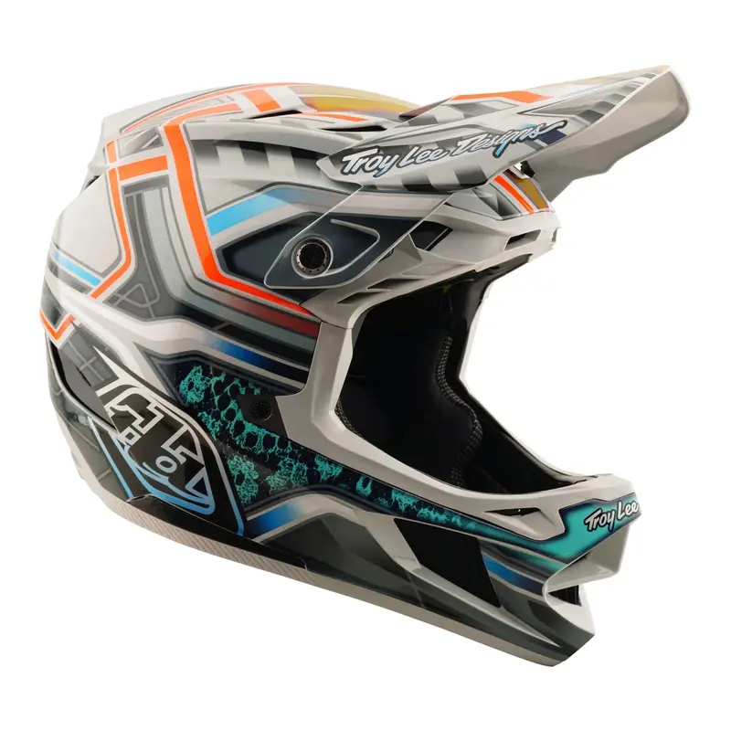 Troy Lee Designs D4 Carbon Full Face Helmet - Lowrider - Gray 6