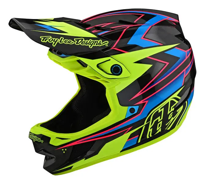 Troy Lee Designs D4 Carbon Full Face Helmet - Mips - Volt - Black-Flo Yellow - 2023 1