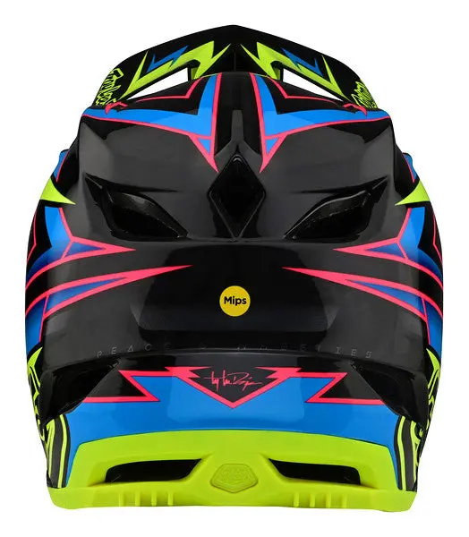 Troy Lee Designs D4 Carbon Full Face Helmet - Mips - Volt - Black-Flo Yellow - 2023 3