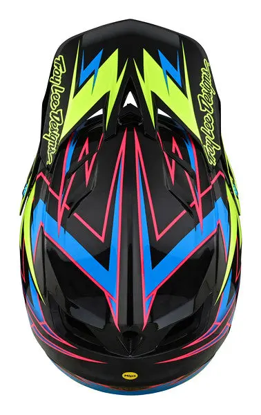 Troy Lee Designs D4 Carbon Full Face Helmet - Mips - Volt - Black-Flo Yellow - 2023 4