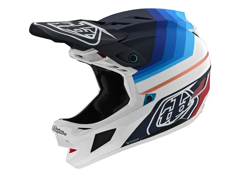 Troy Lee Designs D4 Carbon Full Face Helmet - Mirage - Navy-White - 2020 1