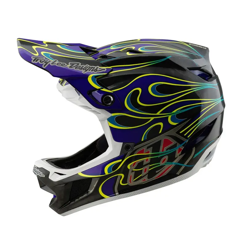 Troy Lee Designs D4 Carbon Full Face Helmet - Torched - Black-Purple 1