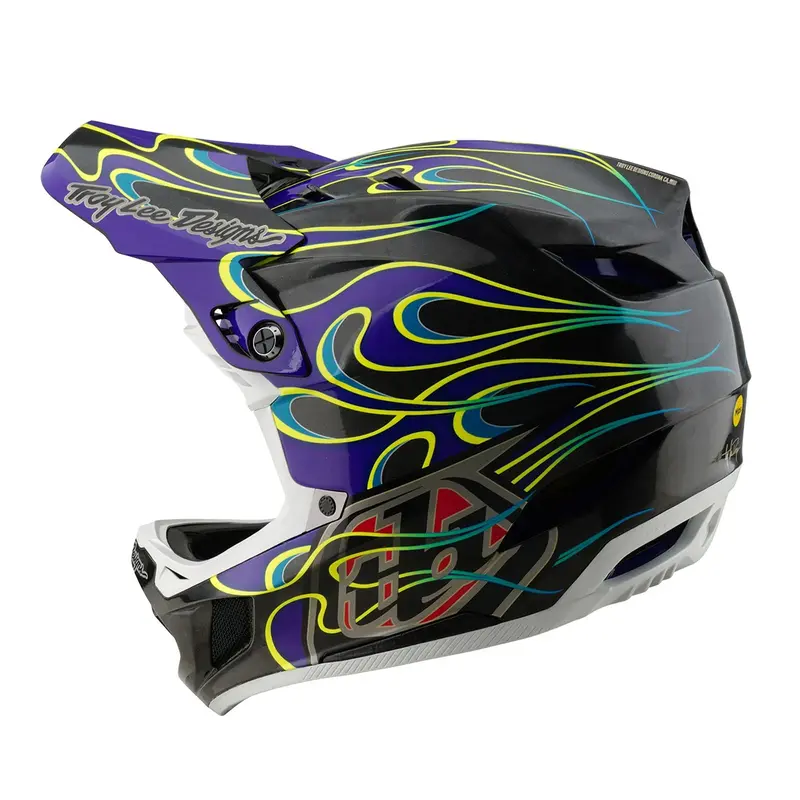 Troy Lee Designs D4 Carbon Full Face Helmet - Torched - Black-Purple 2