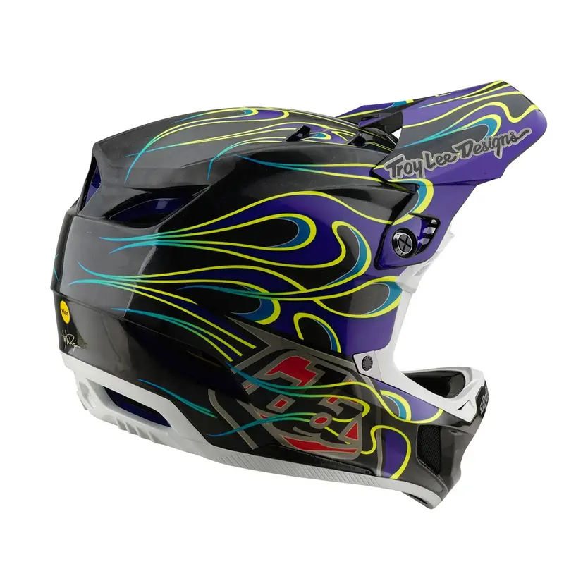 Troy Lee Designs D4 Carbon Full Face Helmet - Torched - Black-Purple 4