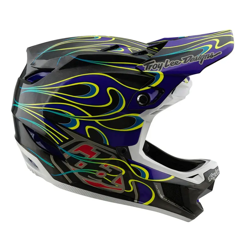 Troy Lee Designs D4 Carbon Full Face Helmet - Torched - Black-Purple 5