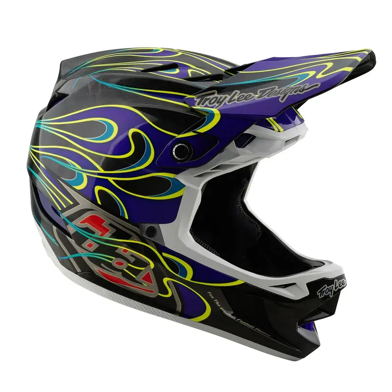 Troy Lee Designs D4 Carbon Full Face Helmet - Torched - Black-Purple 6